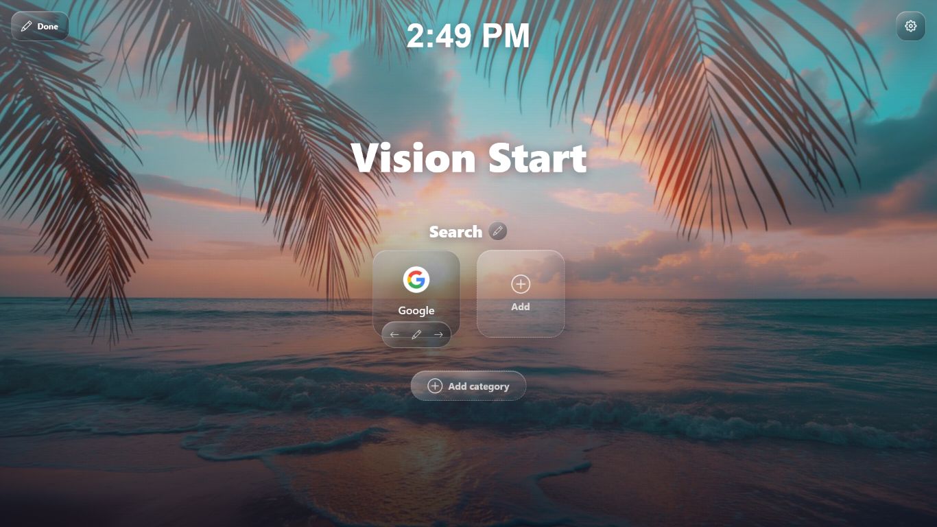 Vision Start liquid glass editing
